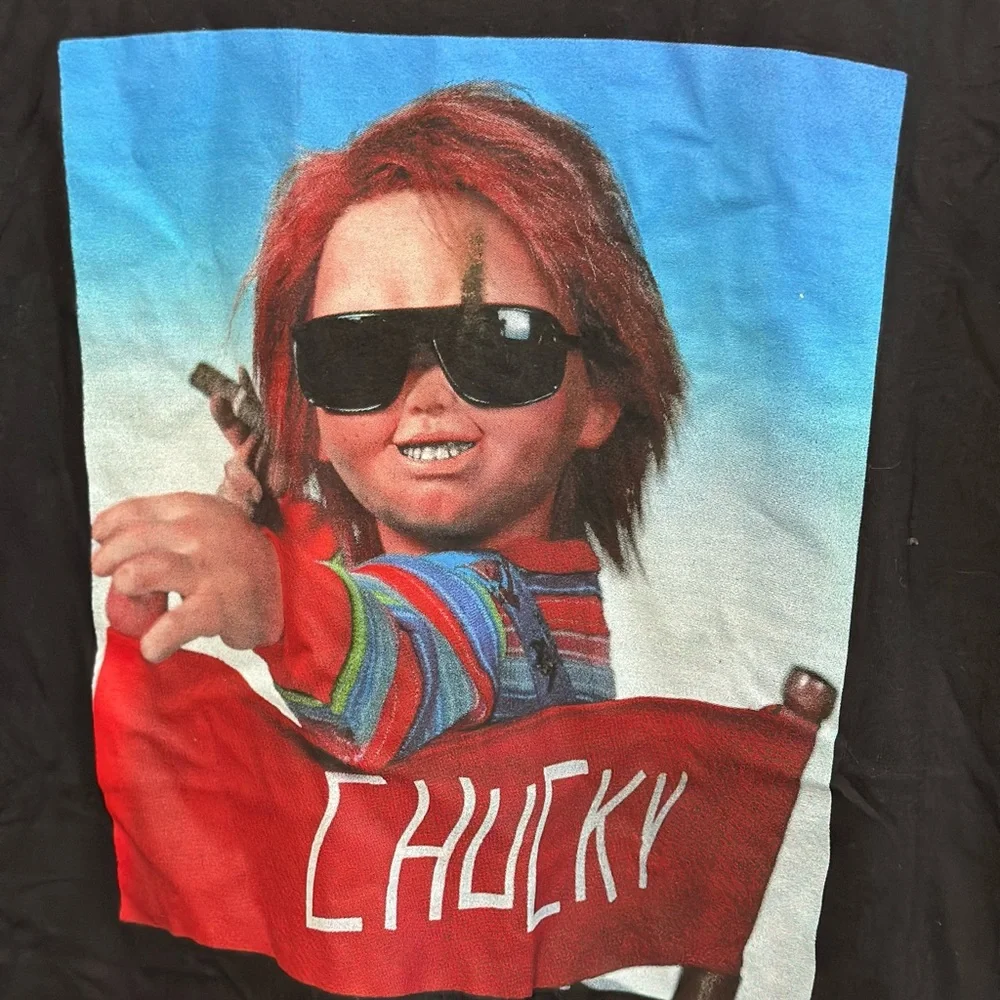 Chucky Doll Sunglasses Black Graphic T-Shirt Men’s Medium
